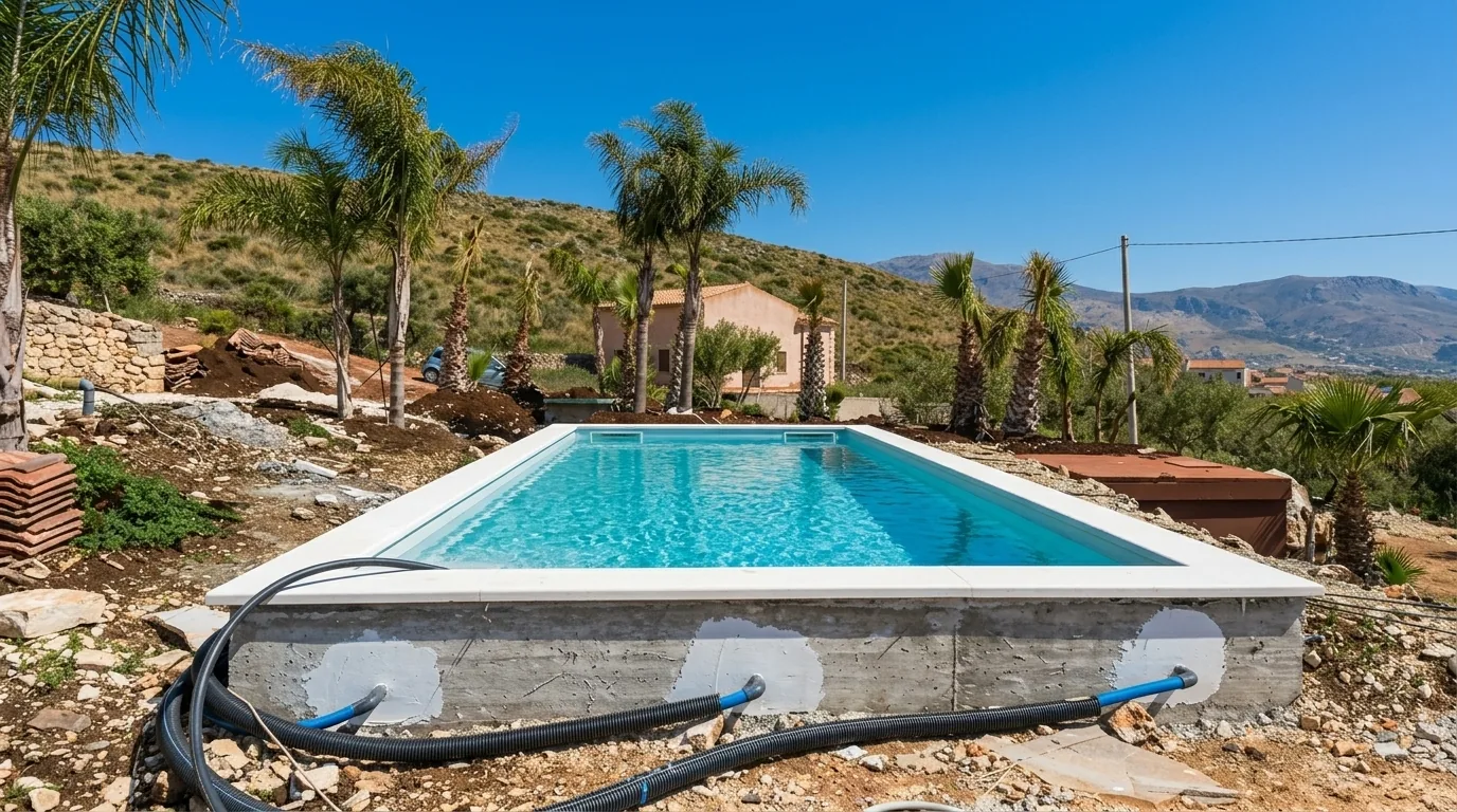 Fase costruttiva di una piscina Edilpiscine